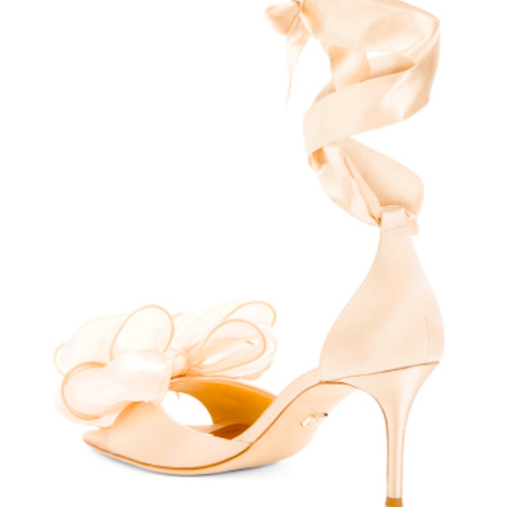 Badgley Mischka Satin Nude Stilletos